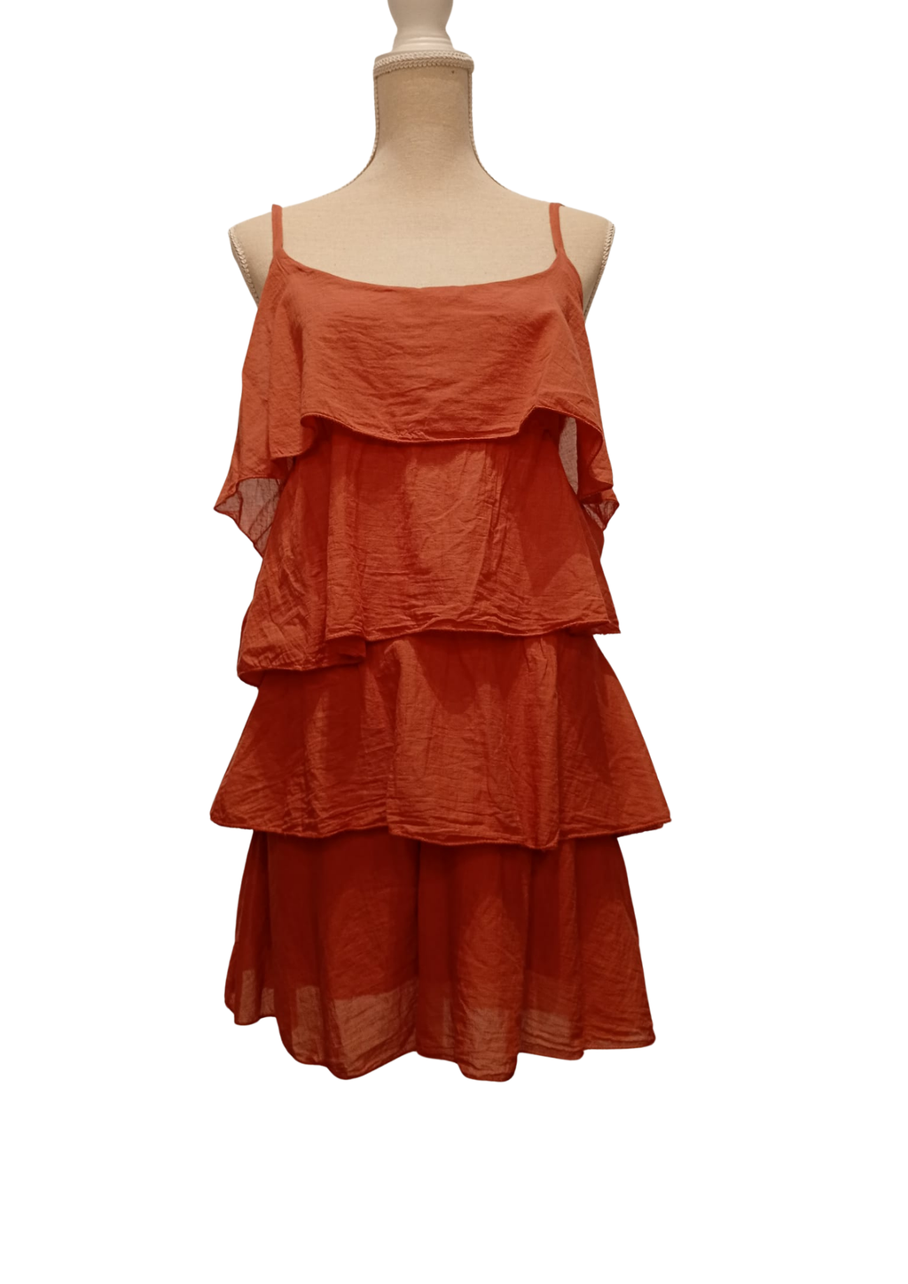 Vestido Tirantes - Rojo - Algodón 100% Natural