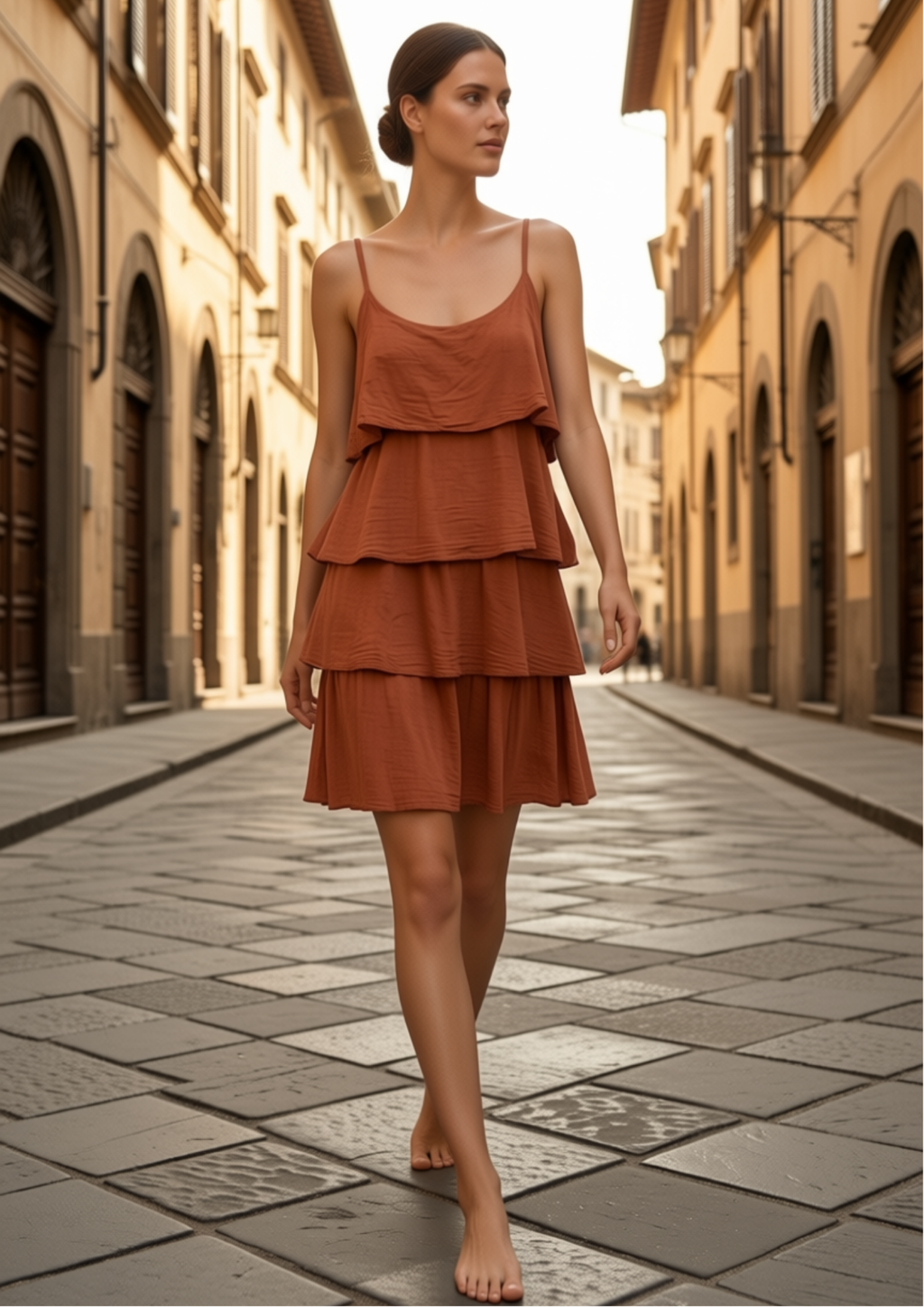 Vestido Tirantes - Rojo - Algodón 100% Natural