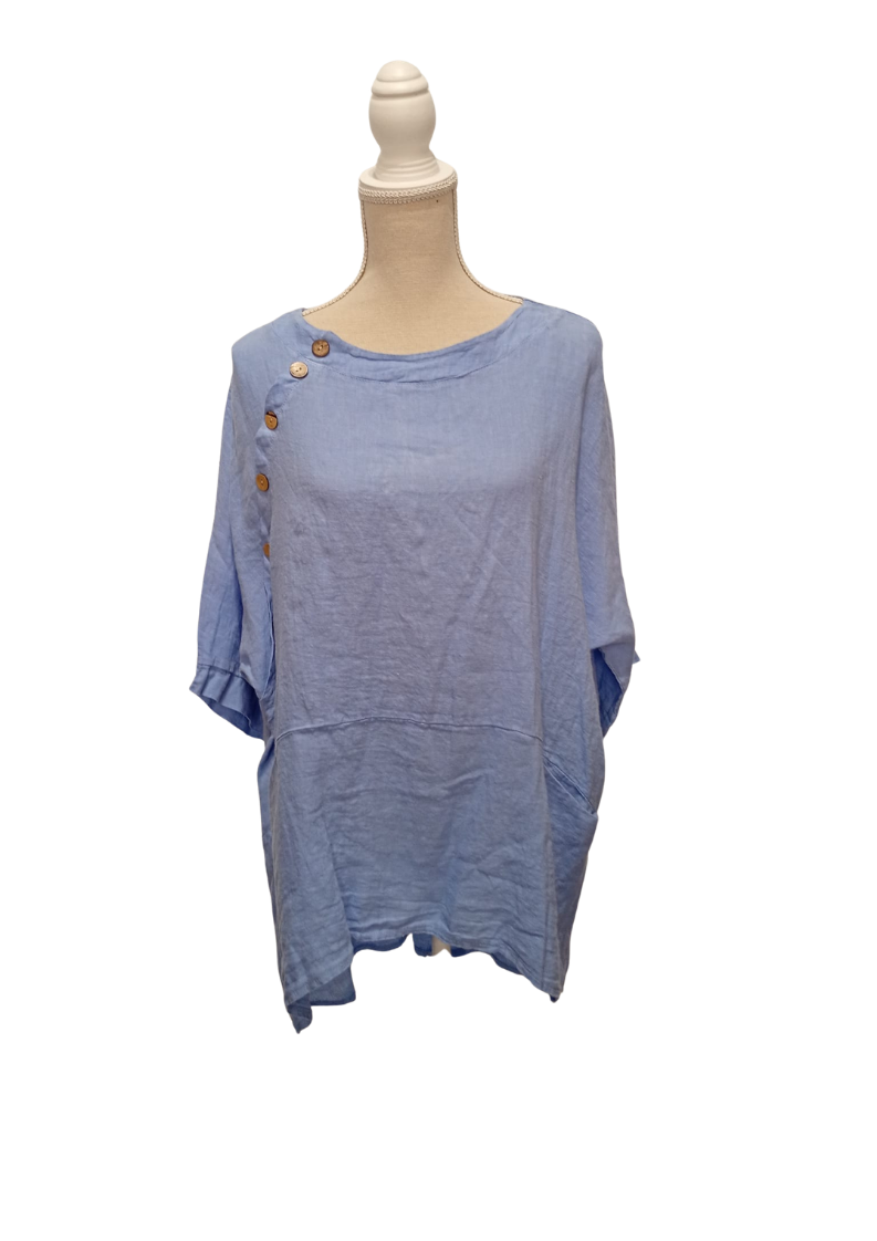 100% Linen short dress Pistachio green