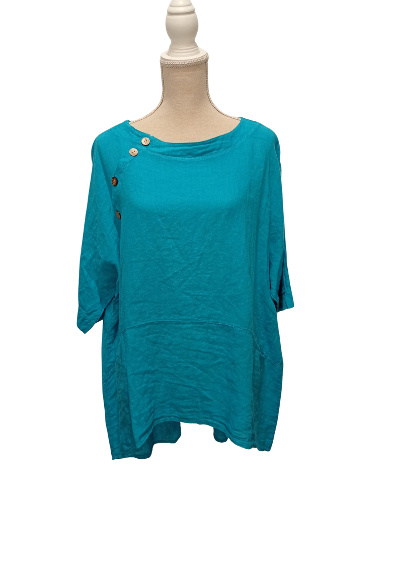 Blusa - Turquesa - Lino 100%