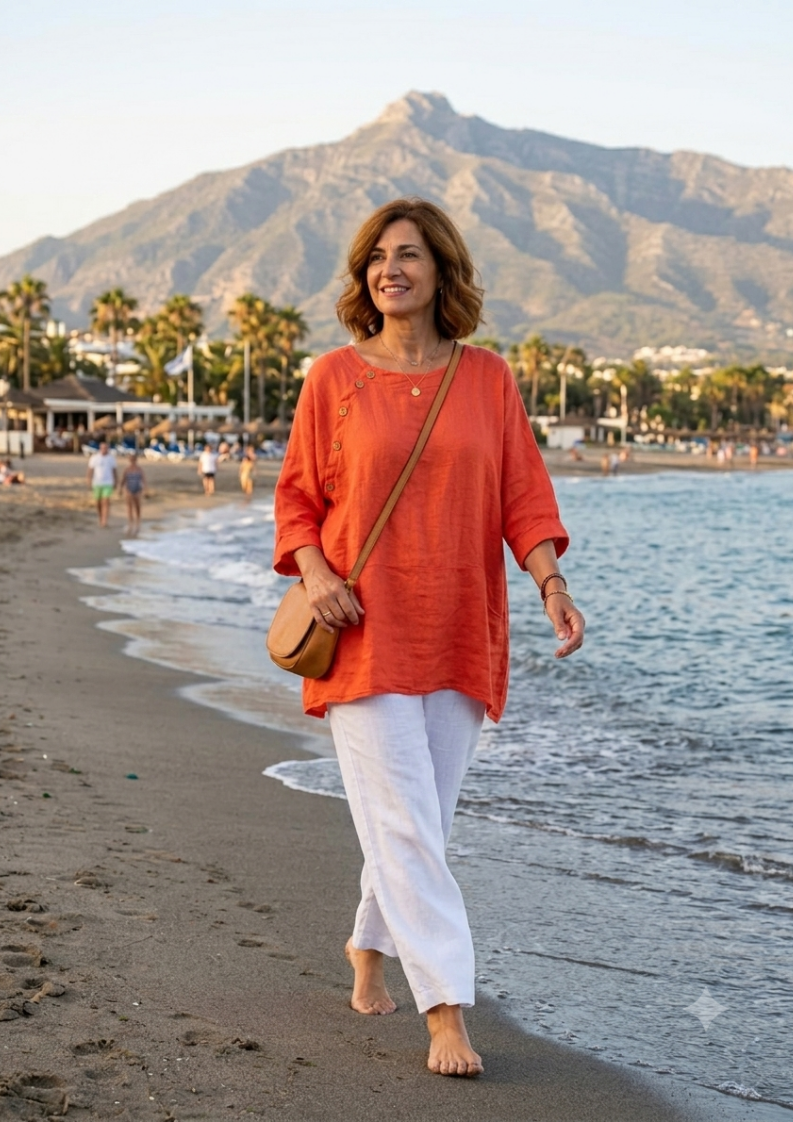 Blusa - Rojo - Lino 100%