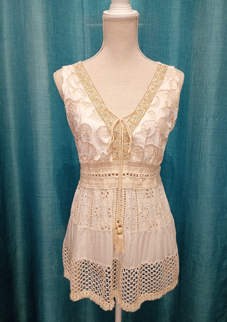 100% Linen short dress Pistachio green