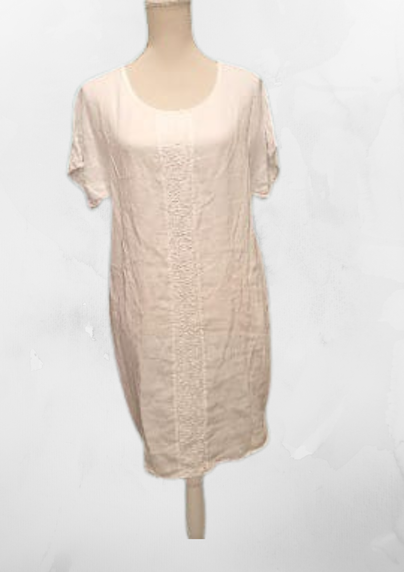 Short 100% Linen Dress White