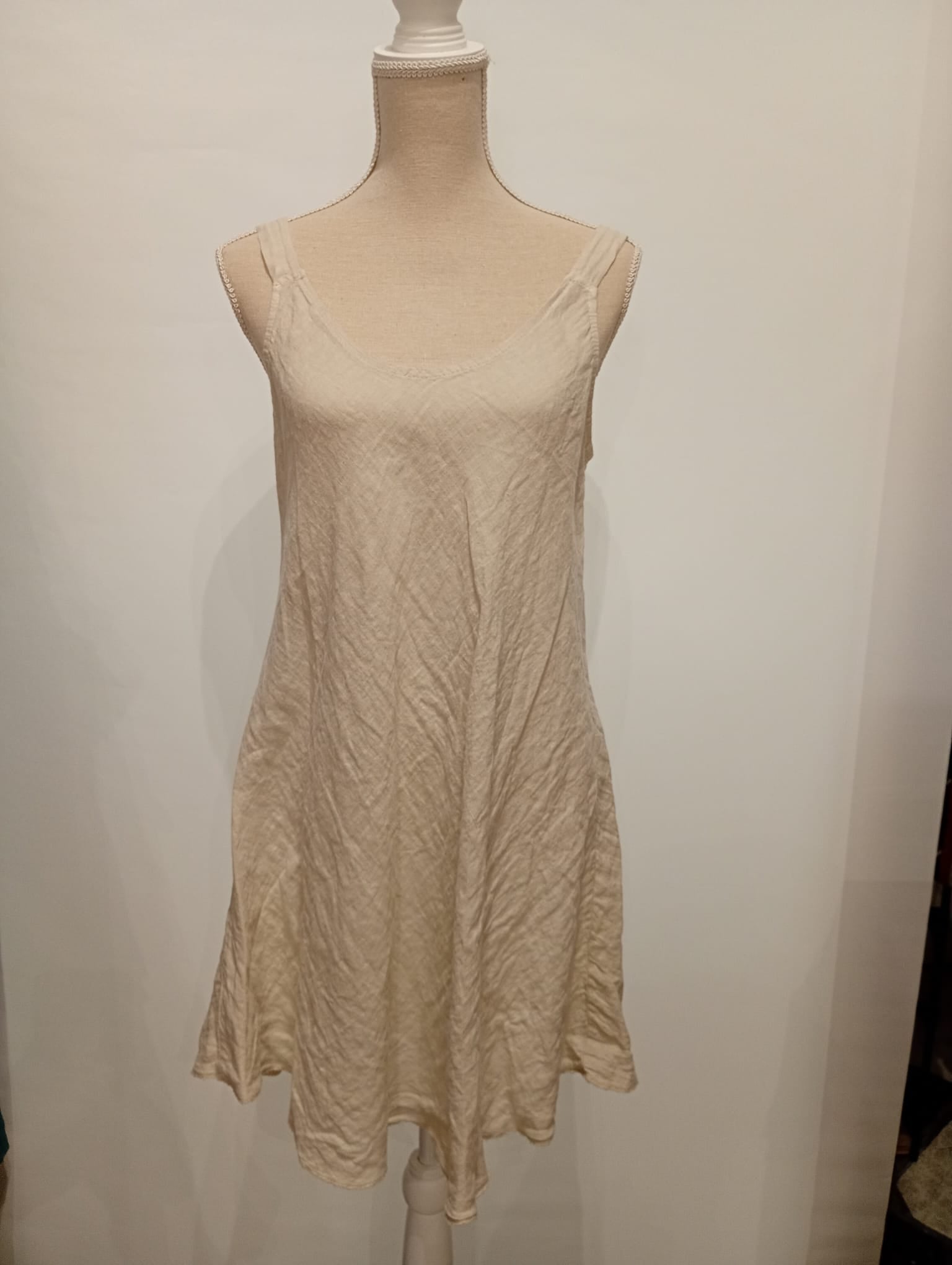 Vestido Corto -100% Lino