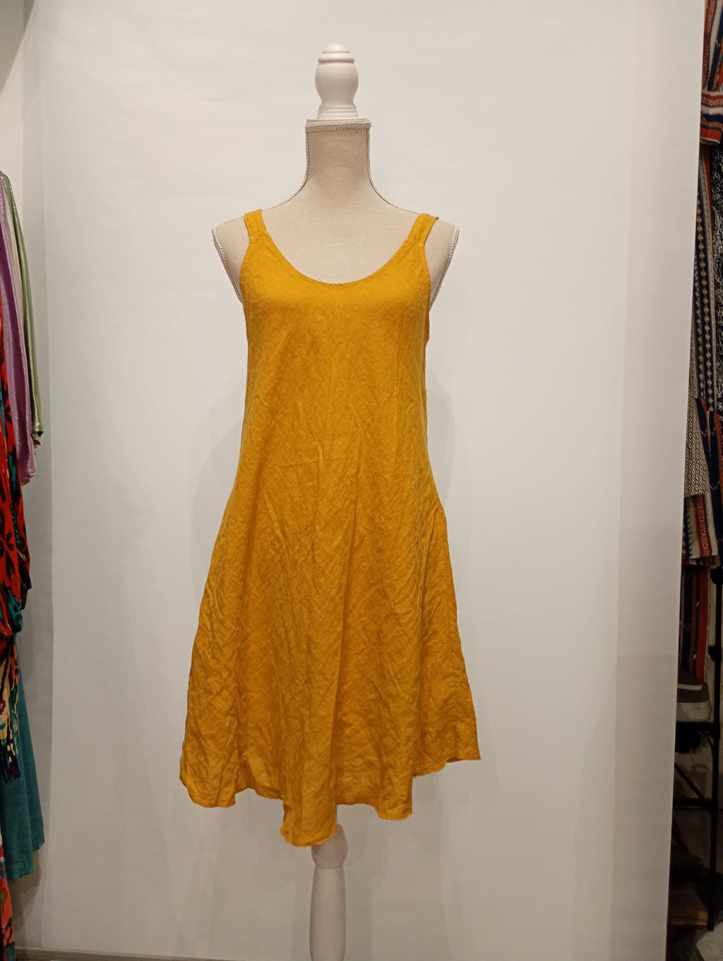 Vestido Corto -100% Lino