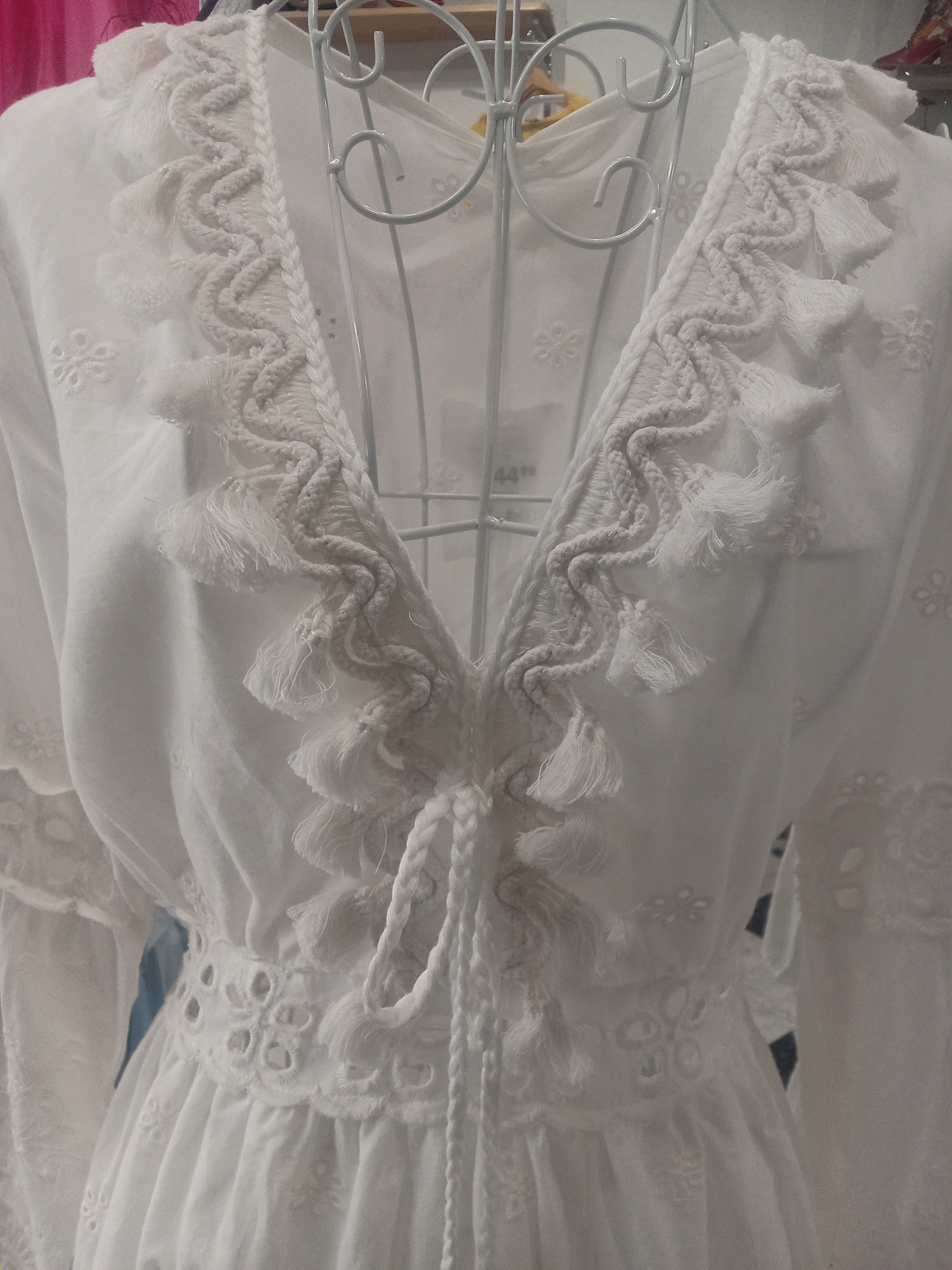 Vestido Corto - Estilo Ibicenco - Boho Chic - 100% Algodon