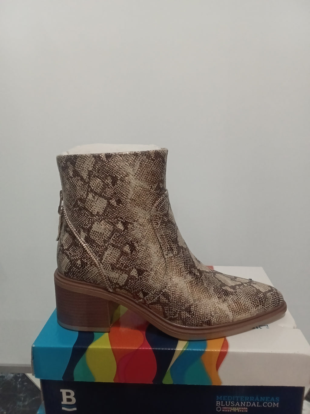 Botines - Estampado Serpiente - Metalizado