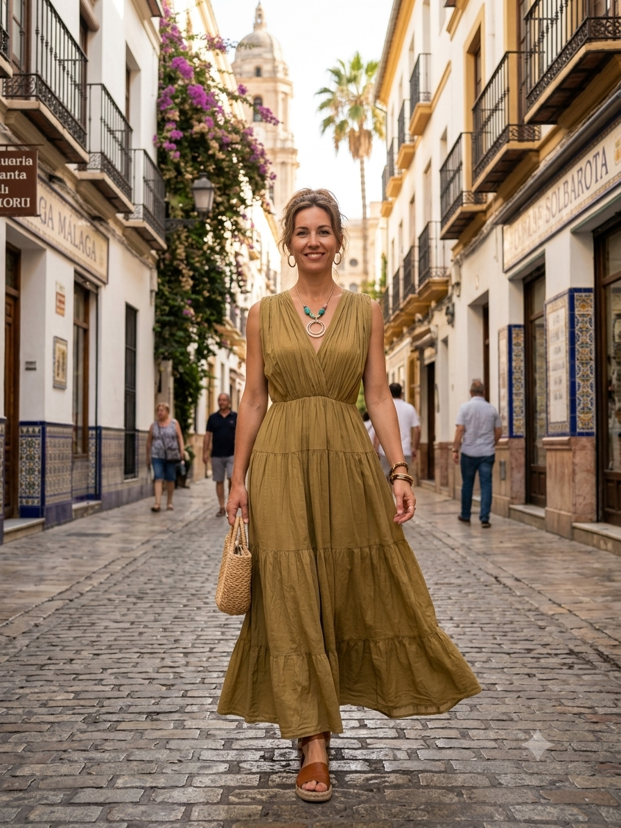 Vestido Largo - Estilo Bohemio - Algodón 100%