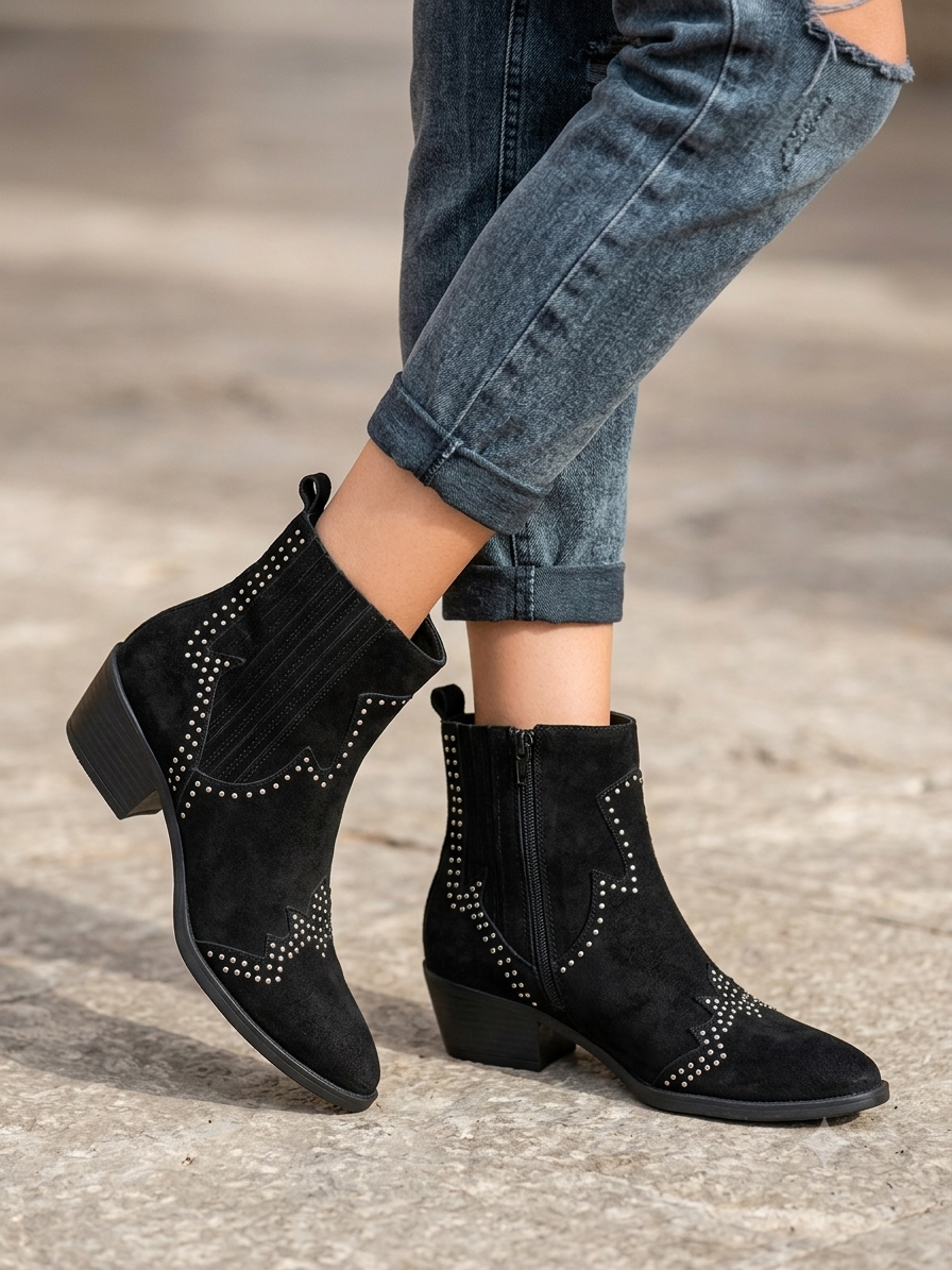 Botines - Estilo Campero - Negras
