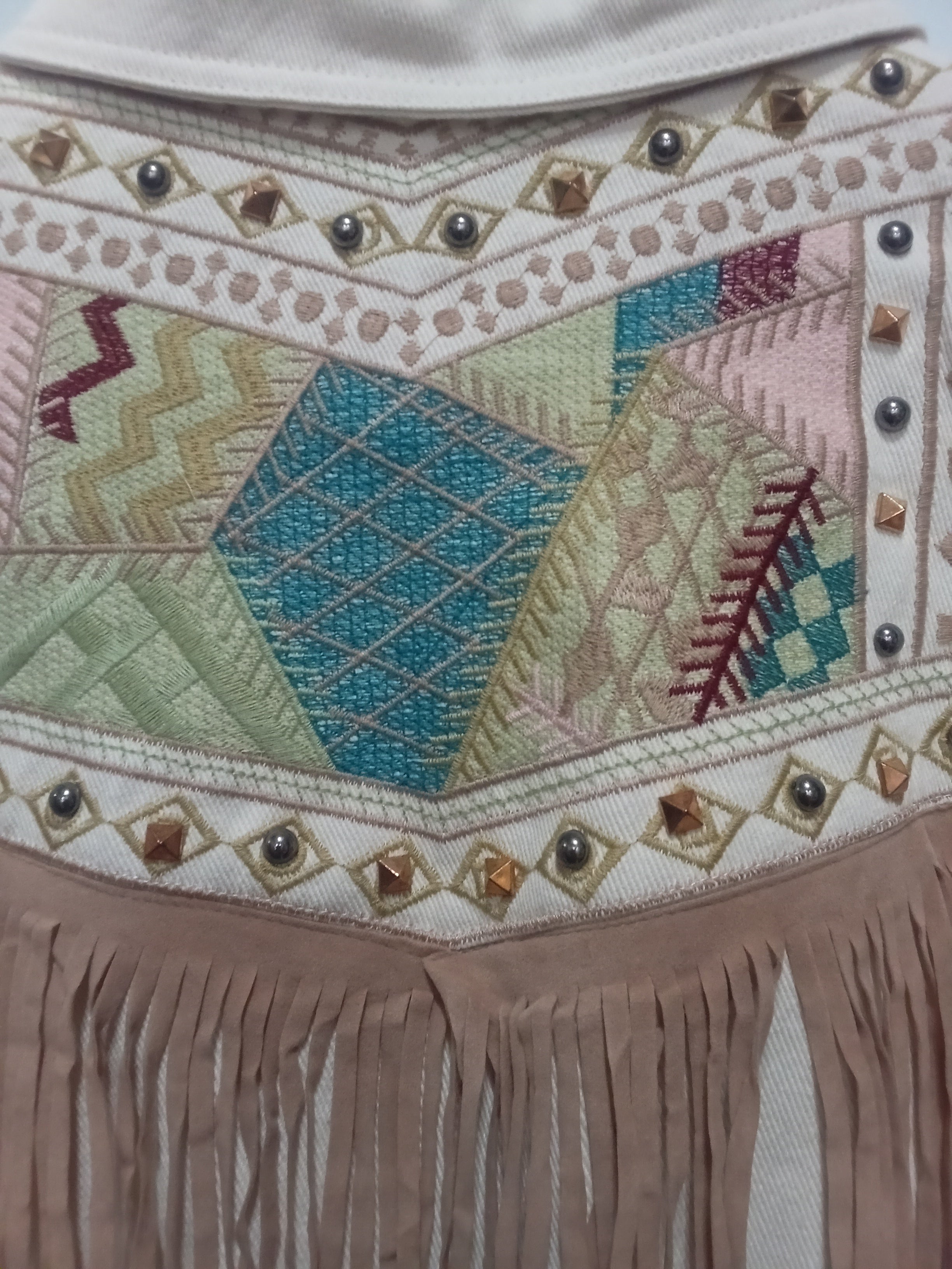 Chaqueta Western - Baige - Estilo Rustico - Bohemio