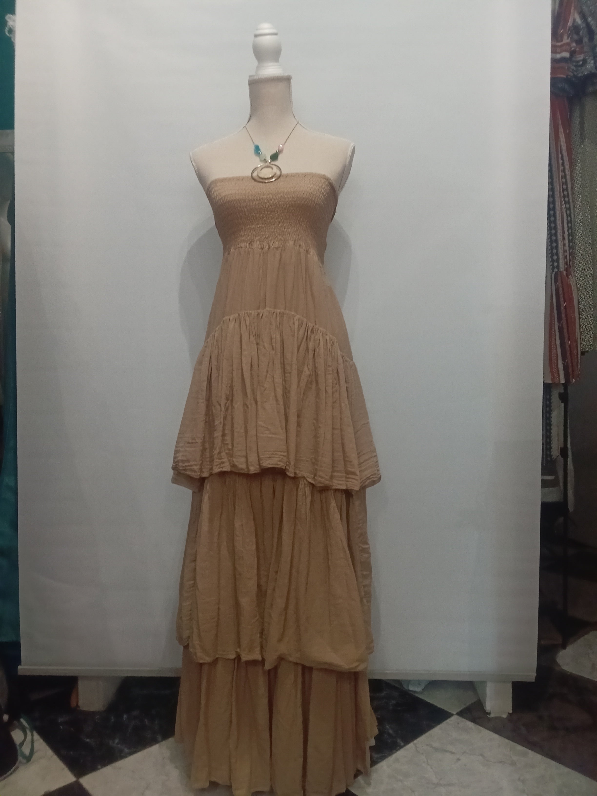 Vestido Largo - Estilo Bohemio - Algodón 100%