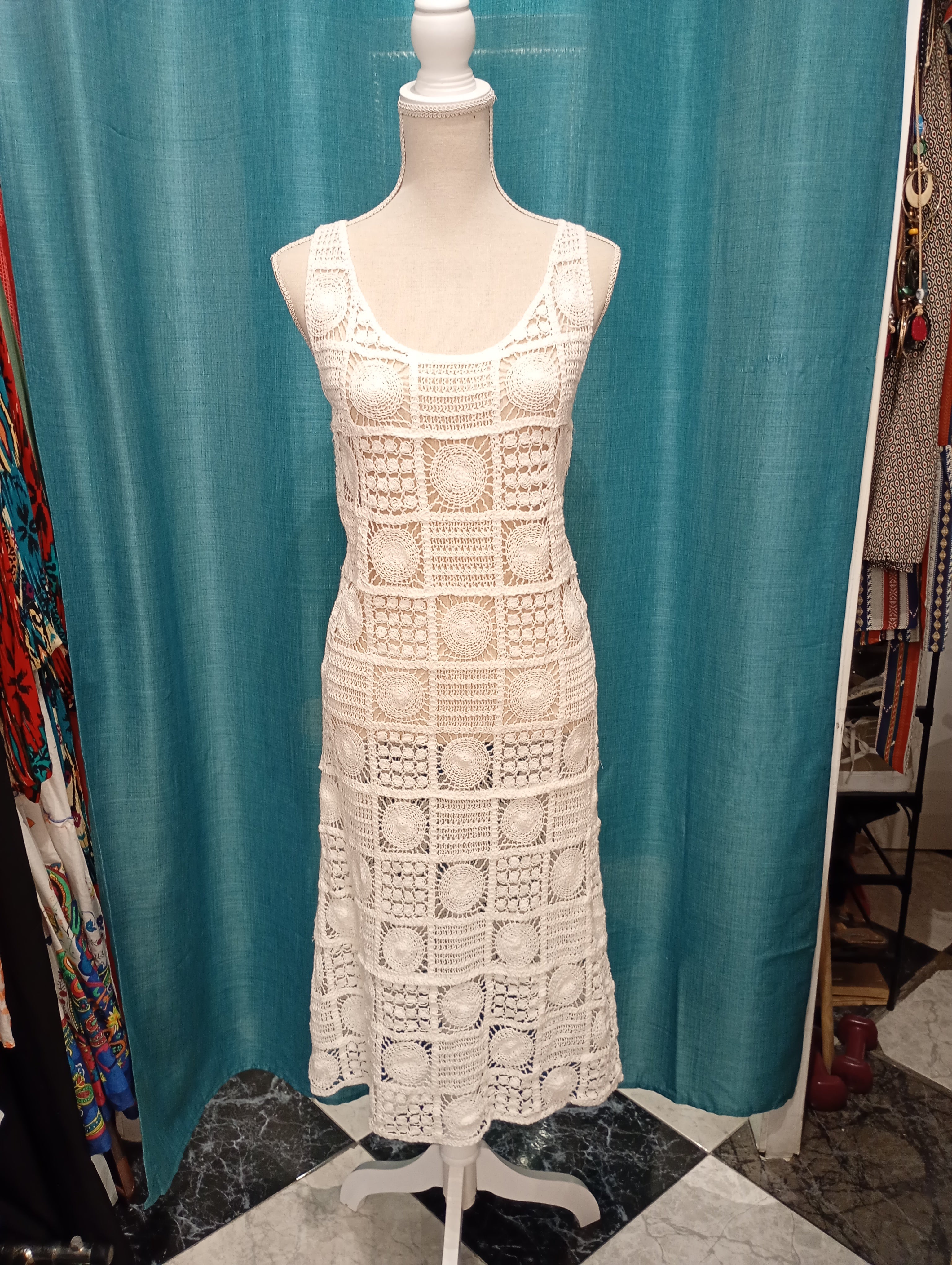 Vestido Blanco - Estilo Boho - 100% Algodon