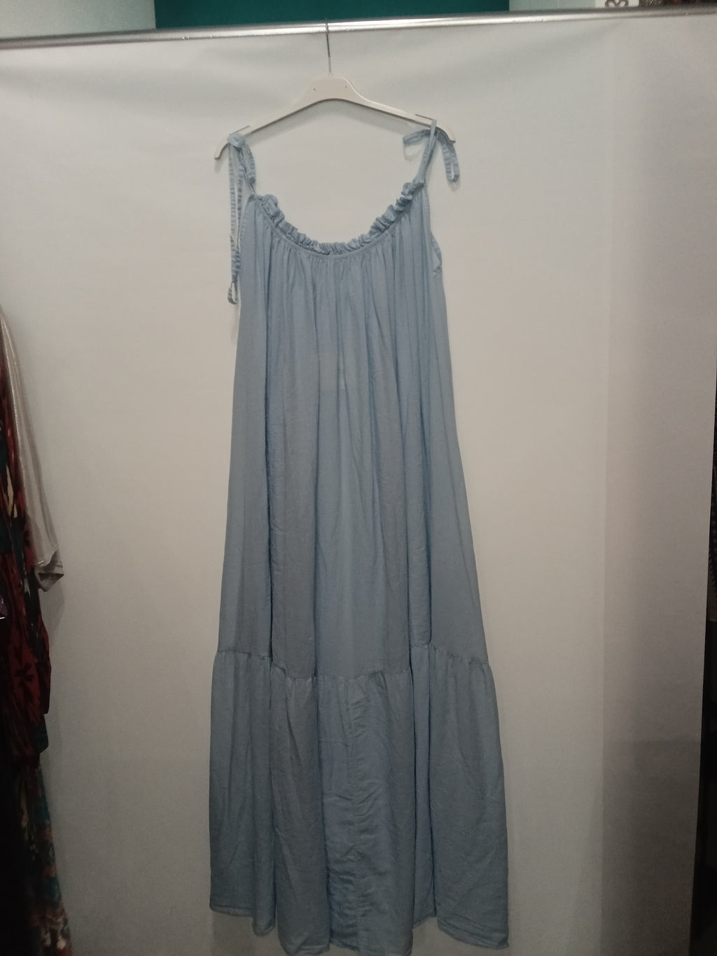 Vestido - Azul Celeste - Boho -Shic Mediterraneo - 100 % Algodon