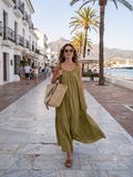 Vestido - Pistacho- Boho -Shic Mediterraneo - 100 % Algodon