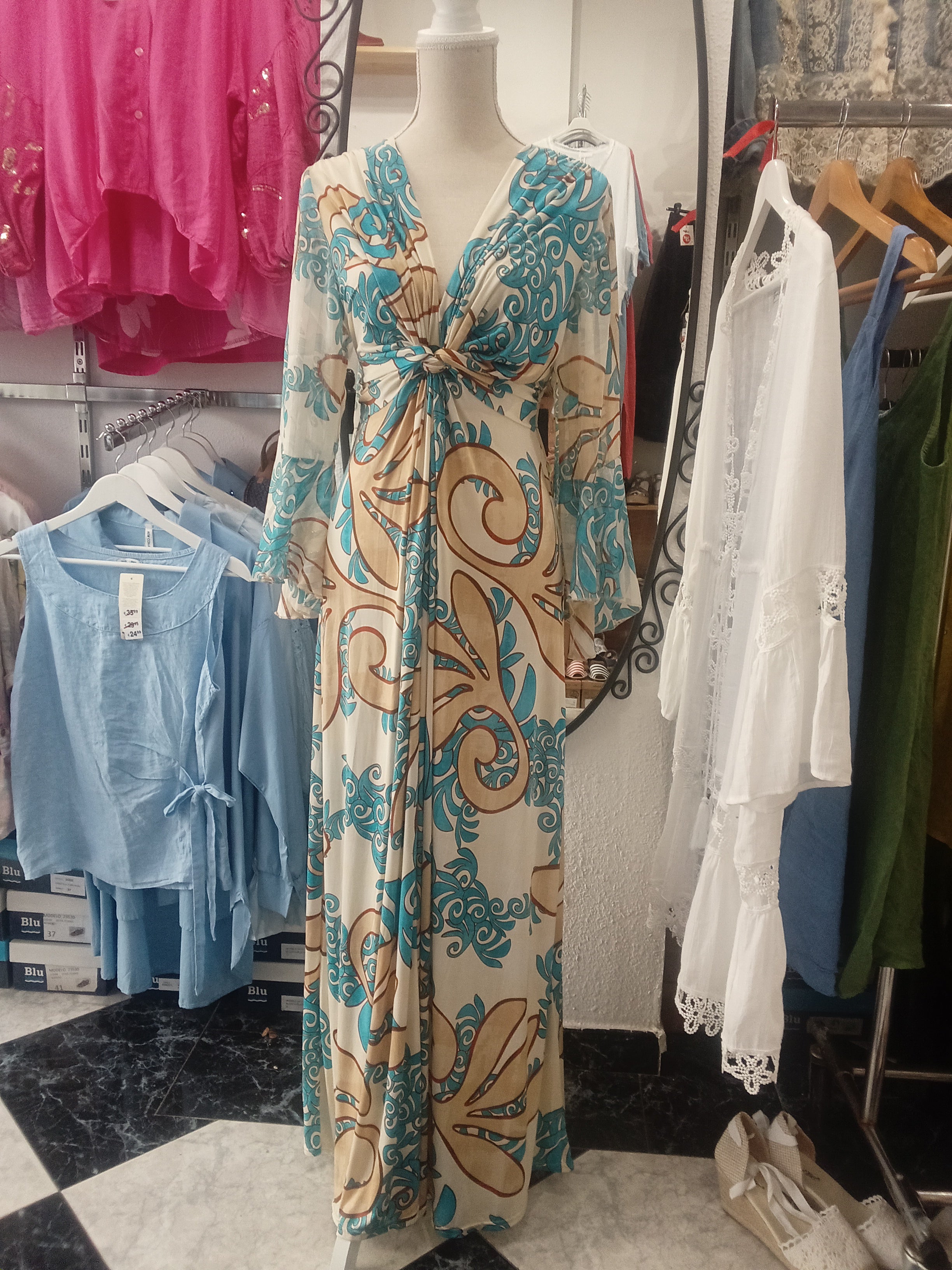 Vestido Largo - Boho chic - Estampado - Viscosa