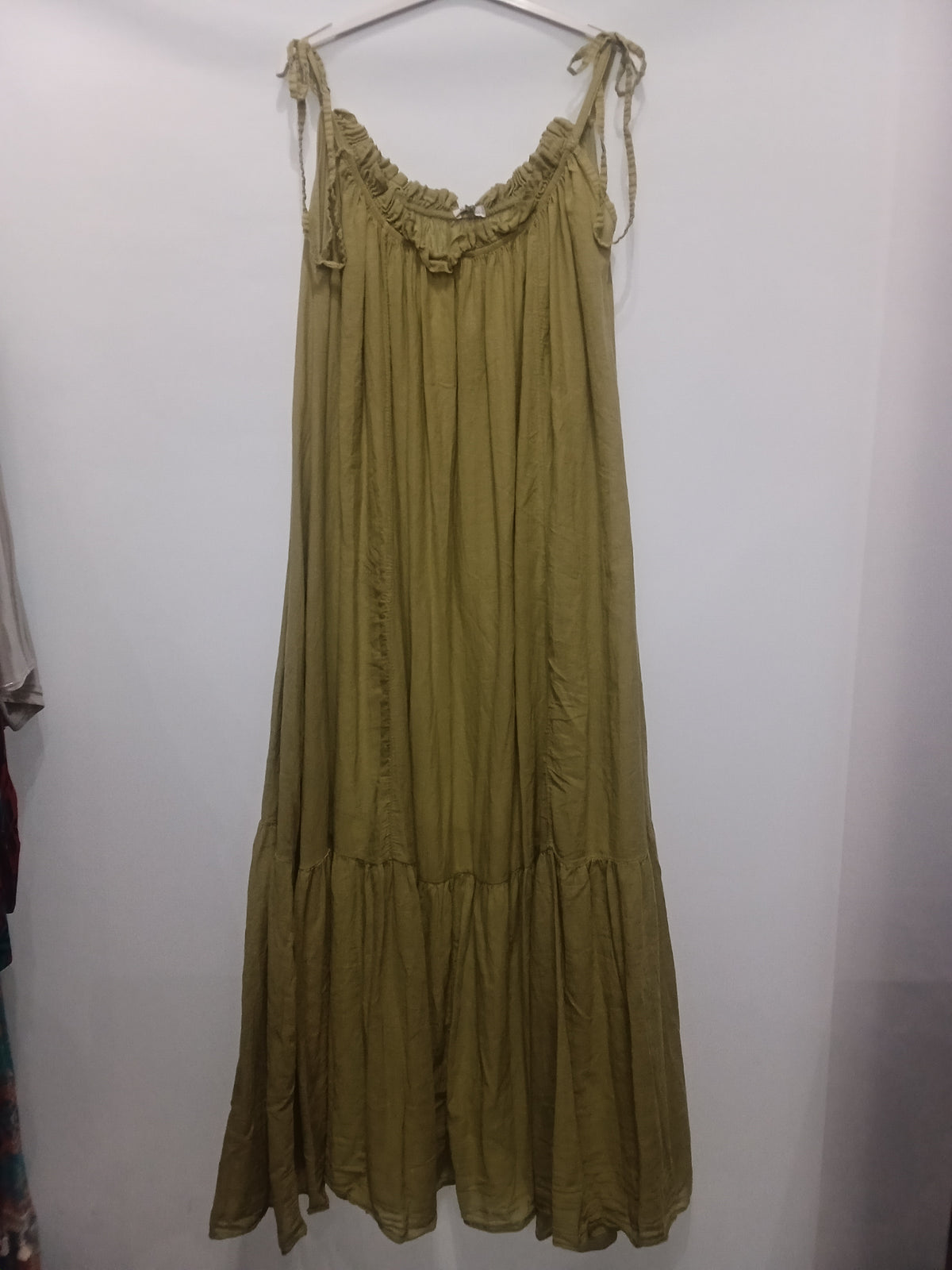 Vestido - Pistacho- Boho -Shic Mediterraneo - 100 % Algodon