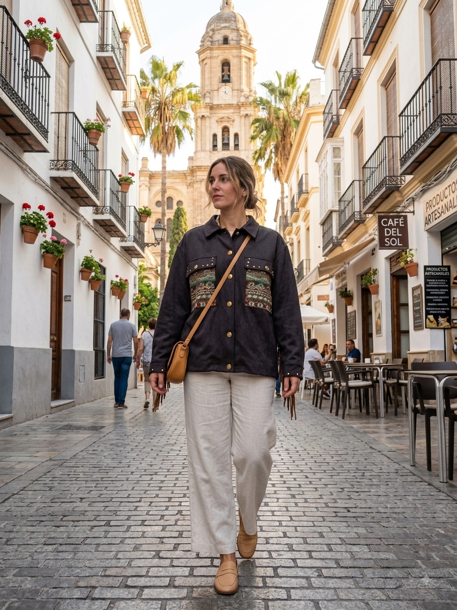 Chaqueta Western - Negra- Estilo Rustico - Bohemio
