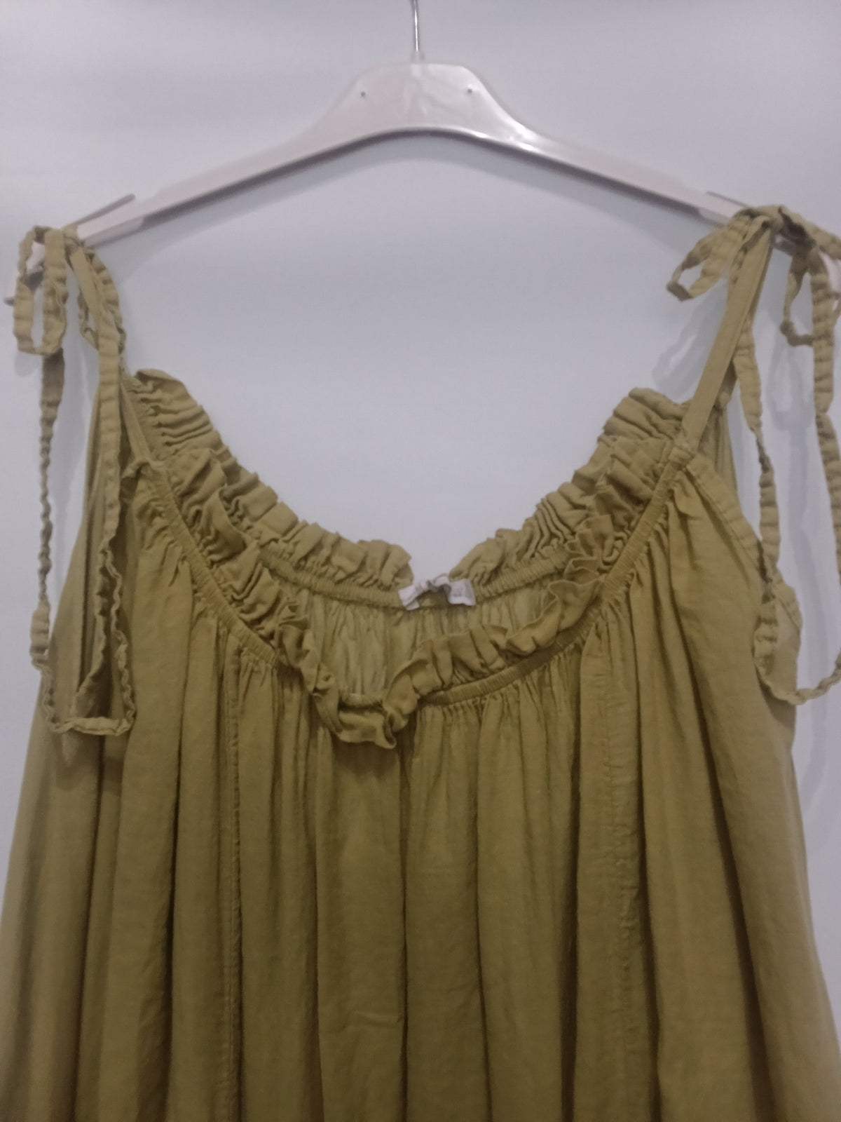 Vestido - Pistacho- Boho -Shic Mediterraneo - 100 % Algodon