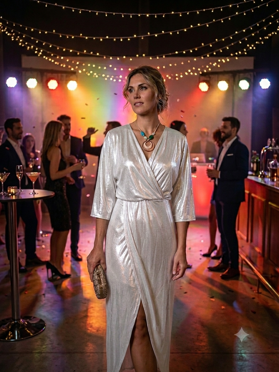Vestido Largo - Fiesta - Color Plata