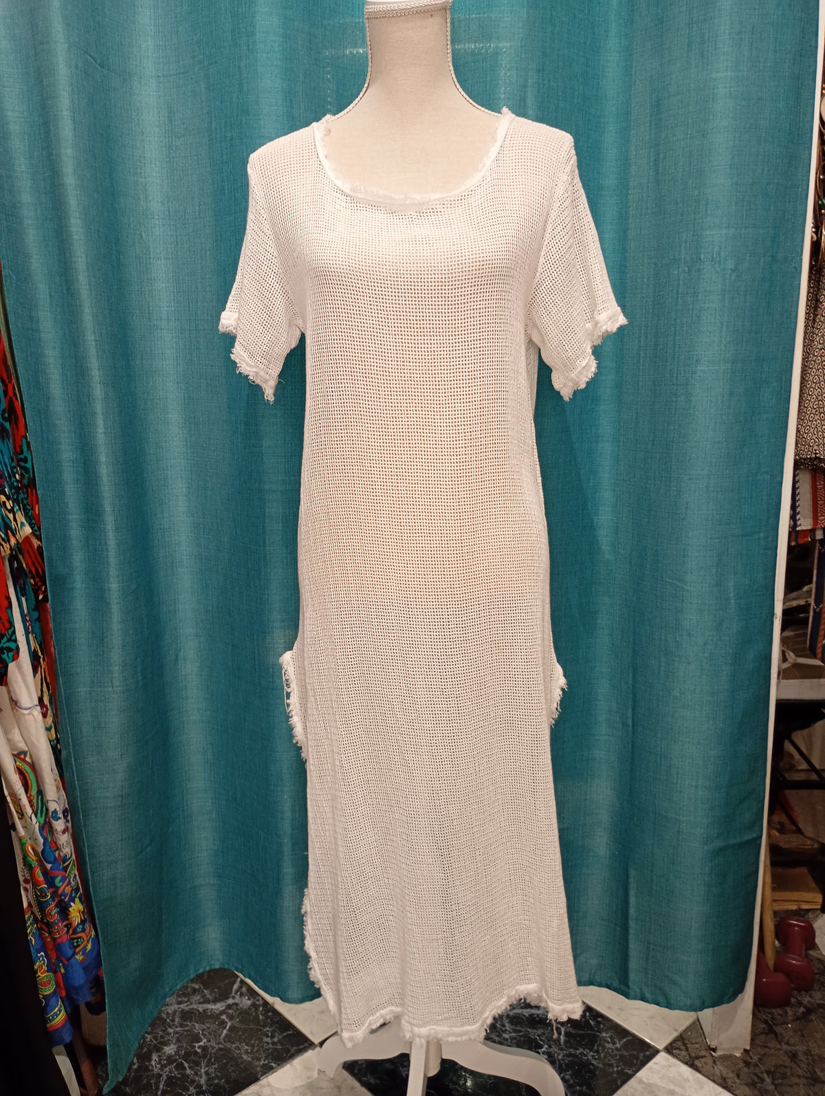 Vestido Ibicenco -  Blanco - Lino - Algodon