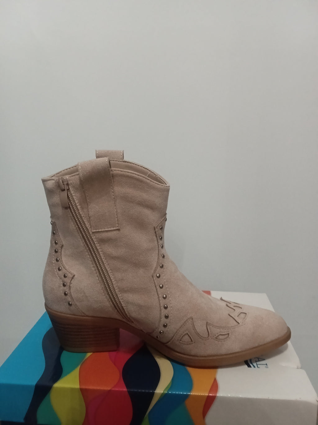 Botines Camperos - Baige - Estilo Cowboy